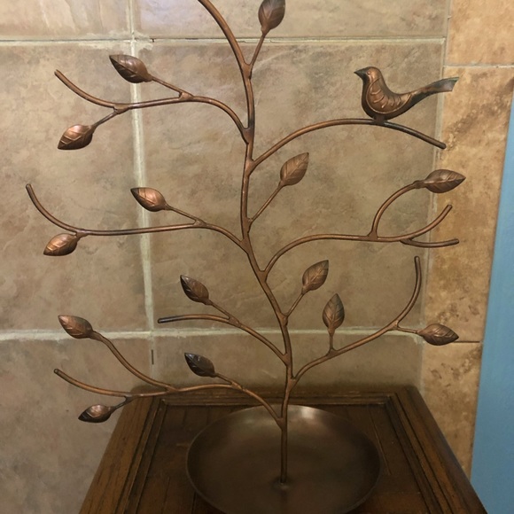 Copper color jewelry and bracelet holder.  Very sturdy with attached tray. - Picture 2 of 4